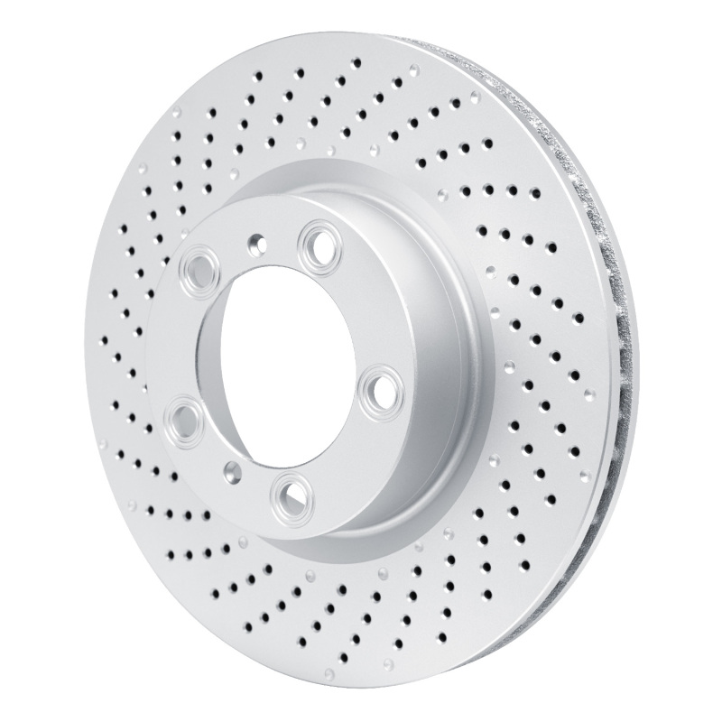 Porsche Cayman Brake Rotor (1) - Left Front - R1 Concepts - GEOSPEC Coated Rotor - Drilled - `09-`23